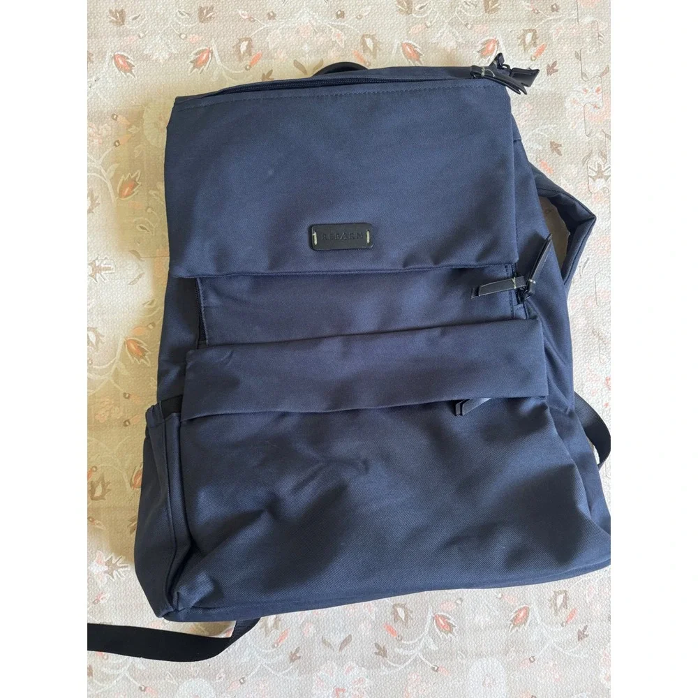 REBORN‎ Sustainable Navy Blue Backpack Recycled Travel Laptop Bag Organizer